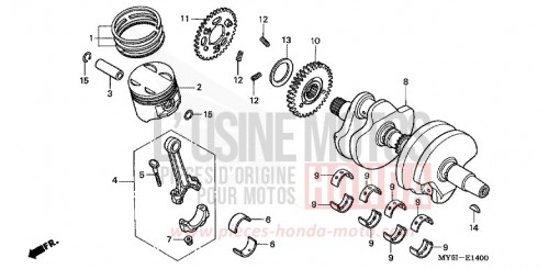 VILEBREQUIN/PISTON CB500S2 de 2002